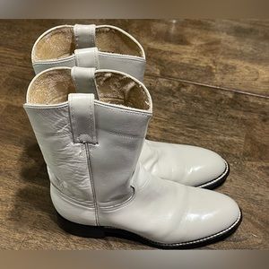 Vintage Women’s Justin Roper Leather Boots Bone White Size 5 (pre-owned)